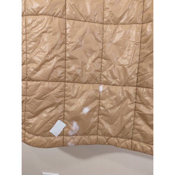 RTR Varley Sz L Large Tan Mayten Ribbed Knit Collared Puffer Jacket zip mid - Picture 7 of 7